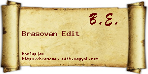 Brasovan Edit névjegykártya